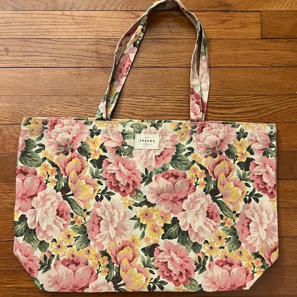 Sezane Floral Canvas Bag - Picture 1 of 6